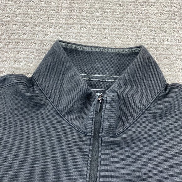 Eddie Bauer TRAVEX Sweater Shirt Men Extra Large XL Gray 1/4 Zip - PEN STAIN - Picture 4 of 11